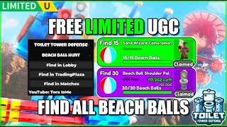 💥FREE UGC amp UNIT Toilet Tower Defense Script Hack • Find all Beach Balls Roblox [upl. by Ellehsyt]