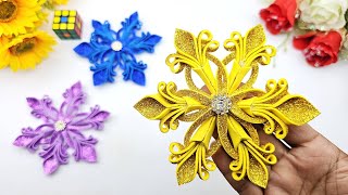 ❄️ Glitter Foam Snowflakes ❄️ DIY Christmas Ornaments Making With Foam Sheets [upl. by Naletak]