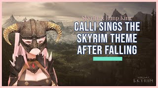 Calli breaks in Jump King sings Skyrim theme【HoloENDovahkiin】 [upl. by Mullane]