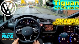 2023 Volkswagen Tiguan 20 TDI RLine DSG 150 PS CITY POV DRIVE with Fuel Consumption [upl. by Schilt]