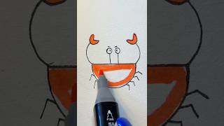 How to draw a crab easy  Step by step Drawing for kids 🦀 [upl. by Yarazed]