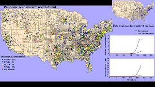 Influenza pandemic model of US [upl. by Ydnys]