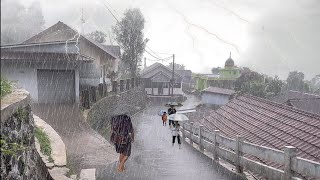 Super Heavy Rain and Thunderstorm in My Village  Relaxing Sound for Fast Sleep [upl. by Lauralee118]