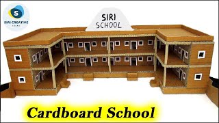 Cardboard School Model  Easy Creative School Project Ideas for School  DIY Cardboard School [upl. by Olpe818]