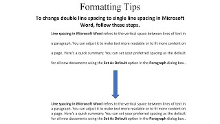 Letter Format Change double line spacing to single line spacing in MS Word with right click [upl. by Laehcor180]