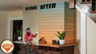 Fireplace Transformation with Shiplap amp Stain [upl. by Sennahoj]