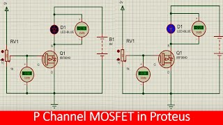 P channel mosfet biasing in Proteus tutorial [upl. by Massie985]