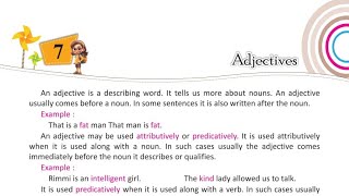 Ch 7 Adjectives English Grammar Class 5 [upl. by Ajnos]