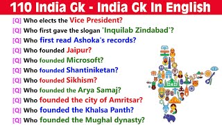 110 General Knowledge Questions for All Competitive Exams  India Gk  India Quiz In English [upl. by Samuella318]