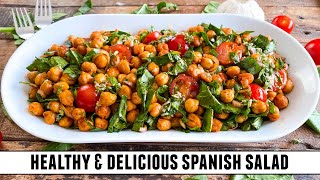 Spinach Salad with Spiced Chickpeas  Healthy amp Delicious 20 Minute Recipe [upl. by Anirb157]