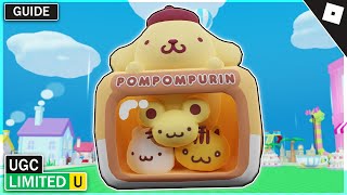 GUIDE FREE LIMITED How To Get The POMPOMPURIN CUTE BACKPACK In My Hello Kitty Cafe  Roblox [upl. by Fabio]