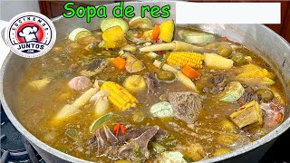 Sopa con costillas de res y muchas verduras [upl. by Ardnala]