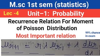 Recurrence relation for moment of Poisson distribution [upl. by Donovan]