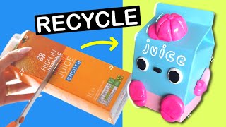 turn any old juice box into a DESK FRIEND CUTE CRAFT SUMMER 910 [upl. by Jacey]