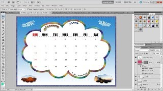 Photoshop Tutorials How to Make a Desk Calendar from MS PowerPoint to Adobe Photoshop [upl. by Enirak]