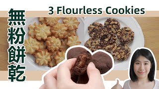 無粉餅乾  3款生酮小夥伴必學的 【無糖餅乾】 Easy Sugar Free Cookies Recipes  Keto Biscuits Recipe [upl. by Amsirahc]