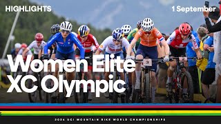 Women Elite Crosscountry Olympic Highlights  2024 UCI Mountain Bike World Championships [upl. by Lach]