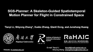 SGSPlanner A SkeletonGuided Spatiotemporal Motion Planner for Flight in Constrained Space [upl. by Camellia]