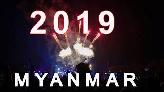 2019 New Year Celebration in YangonMyanmar [upl. by Ellives]