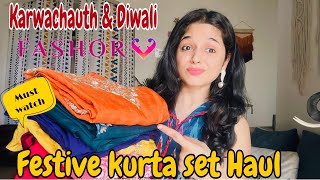 Festive Kurtaset Haul Fashor Kurtaset Haul The Touchupgirl [upl. by Namhcan797]