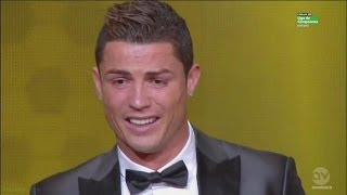 Cristiano Ronaldo EMOTIONAL After He Wins FIFA Ballon dOr 2013 HD [upl. by Karim]