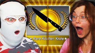 OPENING CASES WITH MY SISTER 3 KNIFE UNBOX [upl. by Ruella]