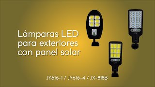 Lámpara LED para exteriores con panel solar JY6161  JY6164 y JX818B [upl. by Dranoel]