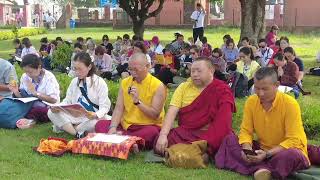 Gathered at the sacred Kapilavastu stupa to offer prayers and aspirations [upl. by Najed774]