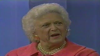 Angela Show guest Barbara Bush 1011992 WWL TV CH4 New Orleans [upl. by Nyrac]