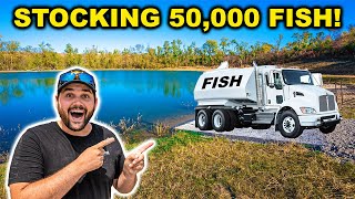 I Bought an ENTIRE TRUCK of Fish to STOCK the BACKYARD POND [upl. by Atterol]