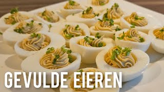 Gevulde eieren maken Kerstdagen receptmaking deviled eggs Christmas recipe [upl. by Kristofor]