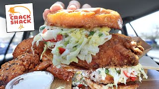 MUKBANG EATING THE CRACK SHACK FRIED CHICKEN SANDWICH SWEET HEAT FRIED CHICKEN CRISPY FRIES ASMR [upl. by Gabor]