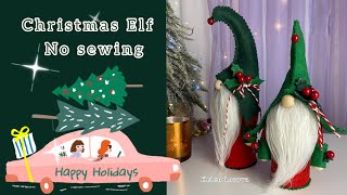 Gnome Christmas Elf No sewing New Year felt toys DIY [upl. by Ayad]