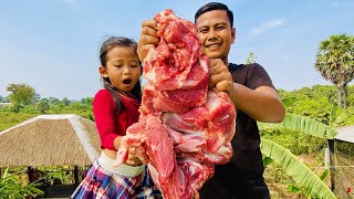 How To Make Dried Meat At Home  Dried Pork Making Process  Cambodian Food Cooking [upl. by Torr]