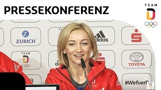 quotBeste Kür meines Lebensquot  Olympiasieger Savchenko und Massot  Pressekonferenz  Team Deutschland [upl. by Odlanor]