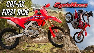 We Ride The 2023 CRF250RX amp CRF450RX  Cycle News [upl. by Armando]