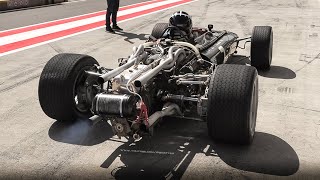 1966 BRM P83 F1 Car Sound Warming Up Its 30L 16Cylinder HLayout Engine [upl. by Ailefo589]