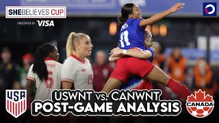 POSTGAME ANALYSIS USWNT 🇺🇸 vs CanWNT 🇨🇦 in 2024 SheBelieves Cup FINAL [upl. by Jar848]