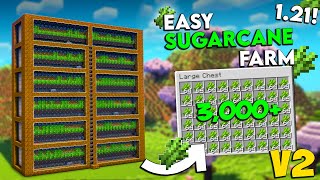 Minecraft BEST Sugarcane Farm 121 Tutorial V2  3000 Perh Java amp Bedrock [upl. by Uno]