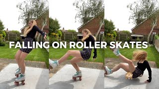 MY WORST FALL ON ROLLER SKATES  How To Fall Safely On Skates [upl. by Siravat]