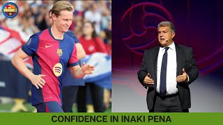 Barca Could Pay Frenkie to Exit  Laporta Talks Goalkeeper [upl. by Ajnot]