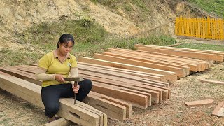 Install electrical system for bamboo house and transport a lot of wood to build new house [upl. by Aiahc642]