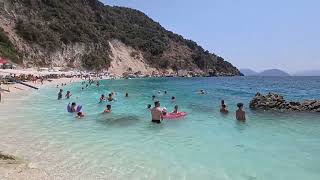 Agiofili beach Lefkada Greece Beach walk 4k [upl. by Etnom789]