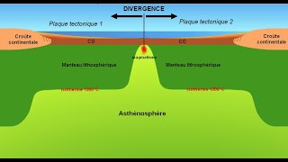 Formation des plaques tectoniques et divergence [upl. by Josi]