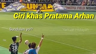 Lemparan Pratama Arhan membuahkan assist saat pertandingan Tokyo Verdy Vs The Spakusatsu Gunma [upl. by Yetta]