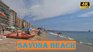 SAVONA BEACH  4K Liguria  Spiaggia Libera Lo Scaletto Dei Pescatori  Italy [upl. by Nylrats]