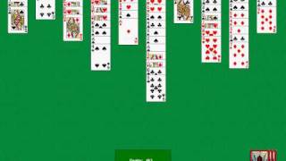 Spider Solitaire quotschwerquot mit vier Farben 1Teil [upl. by Ahsa784]