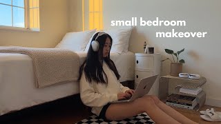 my 96 sq ft small bedroom makeover  minimalist and modern design [upl. by Marissa]