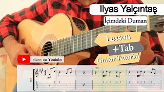 İçimdeki Duman  İlyas Yalçıntaş  آموزش آهنگ ترکی  ایچیمدکی دومان الیاس Guitar Cover  TAB [upl. by Philoo31]