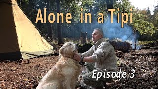 Bushcraft Camp  ALONE IN A TIPI  EP3  Canvas Tent  Campfire Frittata [upl. by Aissela]